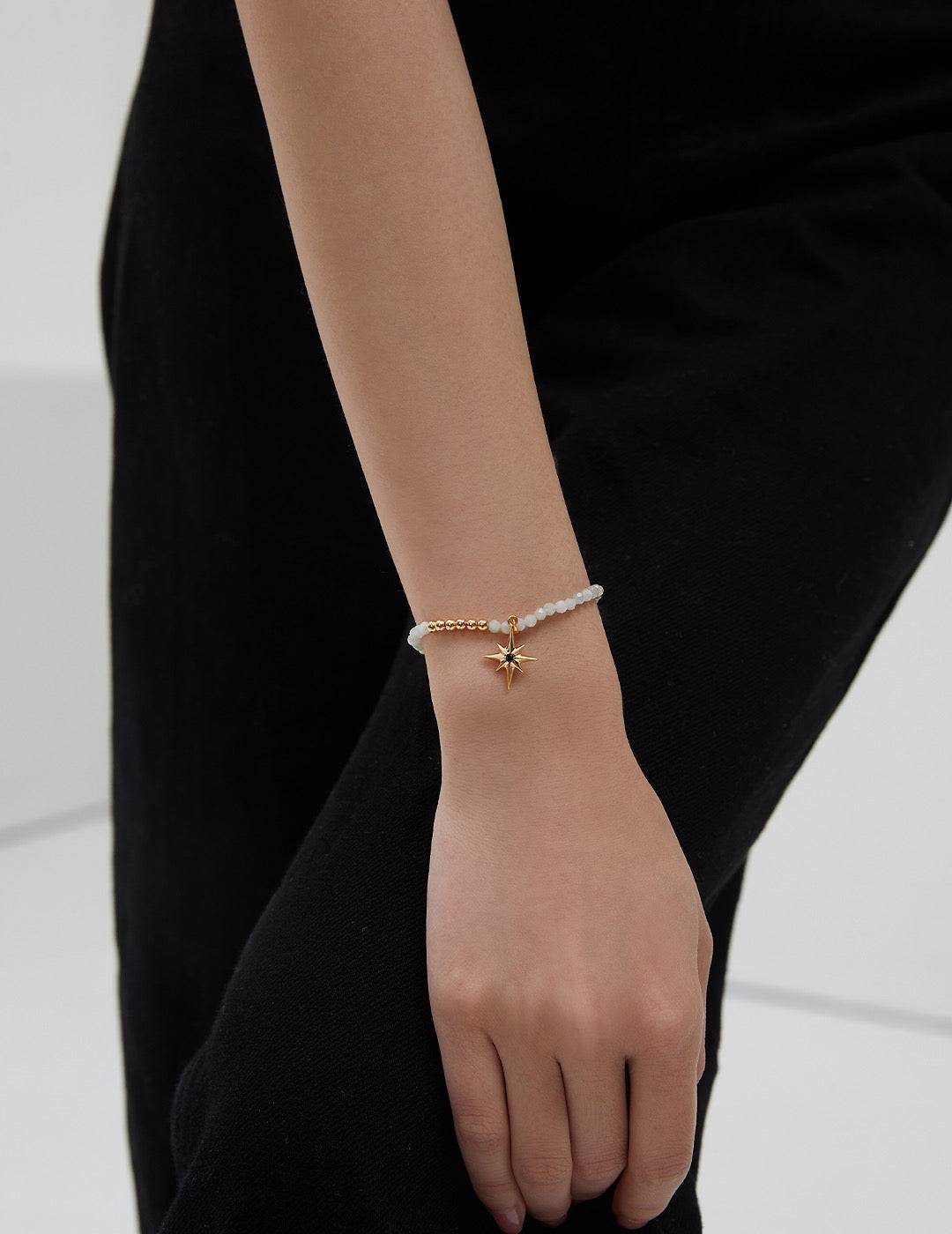 Aurora Star Bracelet | Natural Jade & Star Charm