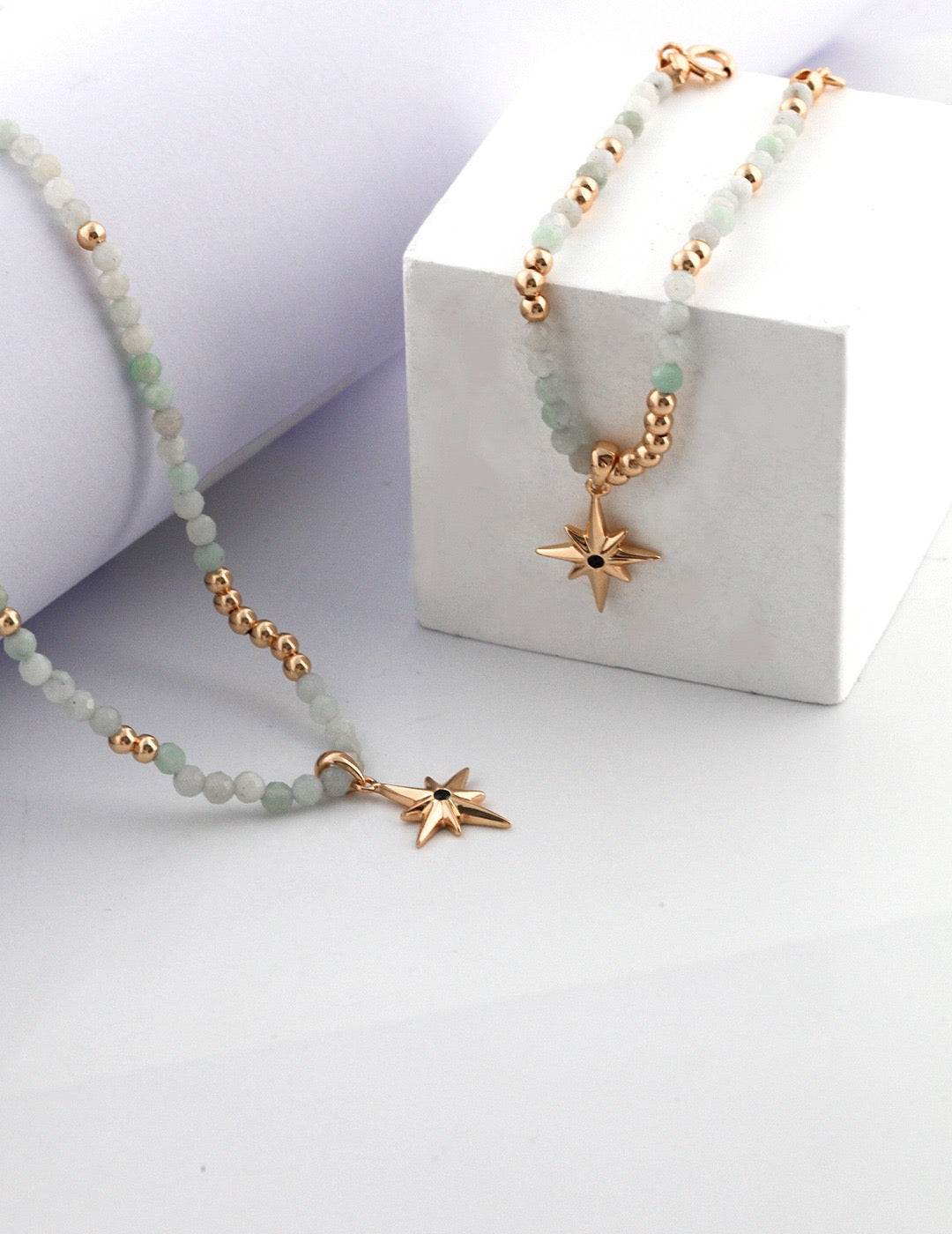 Aurora Star Necklace | Jade & Star Charm