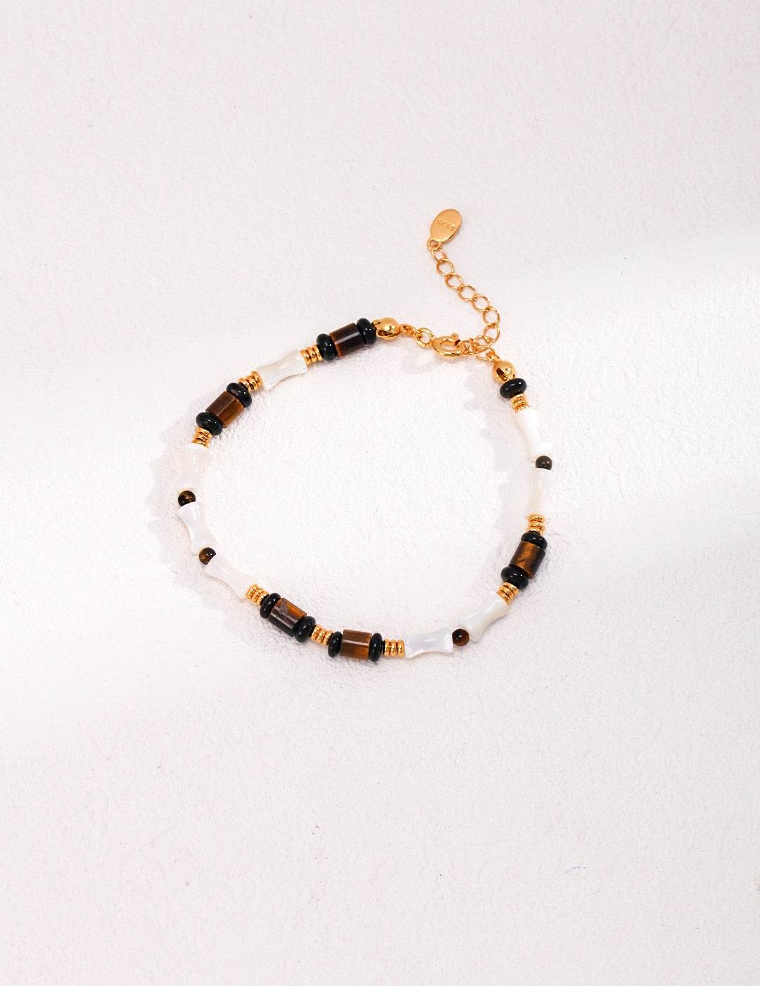 Bamboo Aura Bracelet | Tiger Eye & Black Agate