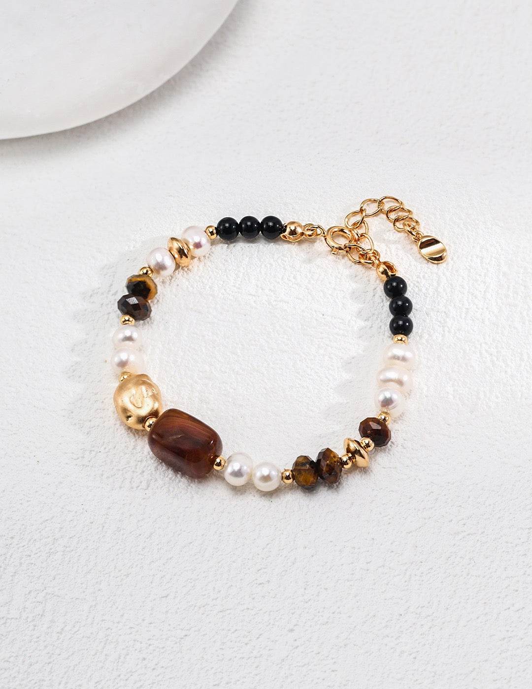 Golden Mist Bracelet｜Pearl & Tiger Eye