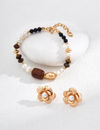 Golden Mist Bracelet｜Pearl & Tiger Eye