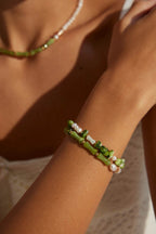Verdant Serenity Bracelet ｜Pearl & Resin