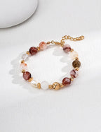 Golden Veil Bracelet | Pearl & Red Hematoid Quartz