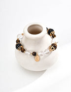 Blissful Guardian Bracelet | Tiger Eye & Black Agate