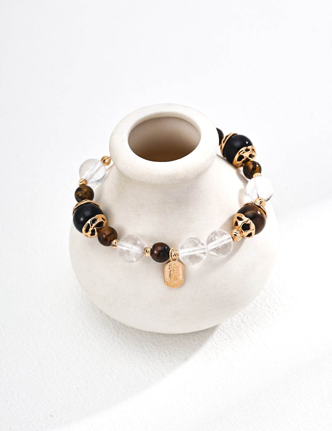 Blissful Guardian Bracelet | Tiger Eye & Black Agate
