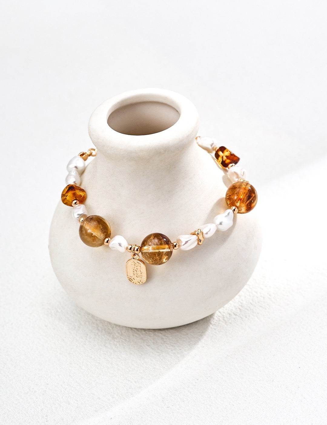 Golden Prosperity Bracelet｜Pearl & Yellow turquoise