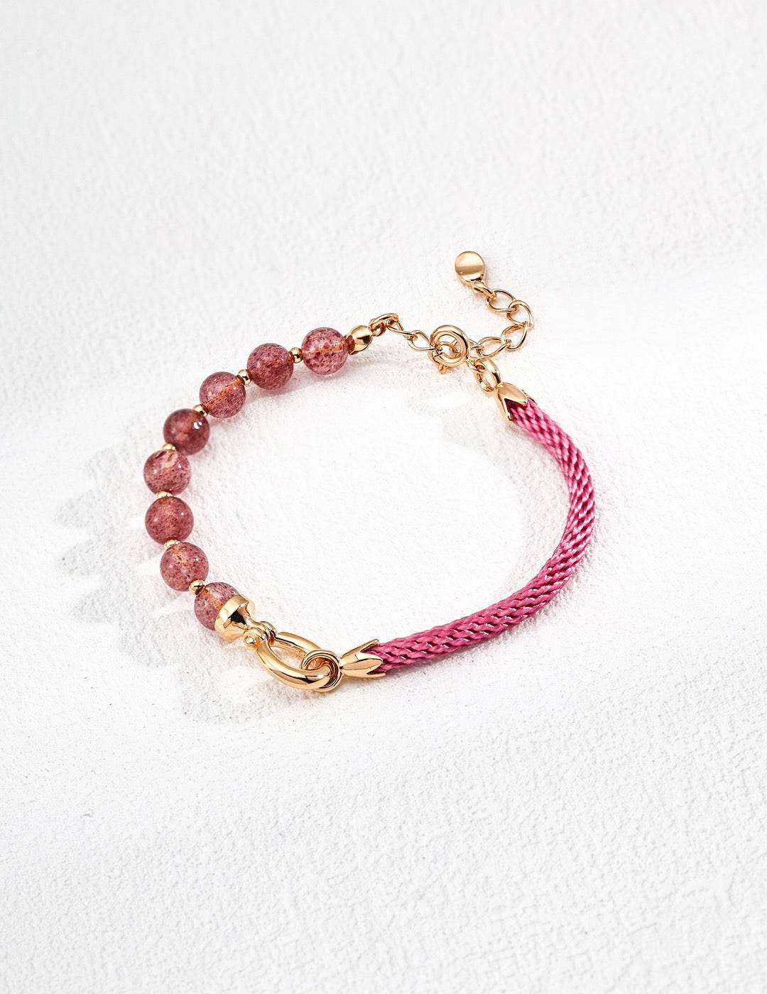 Desert Rose Bracelet |  Amethyst/Strawberry Quartz