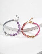 Desert Rose Bracelet |  Amethyst/Strawberry Quartz