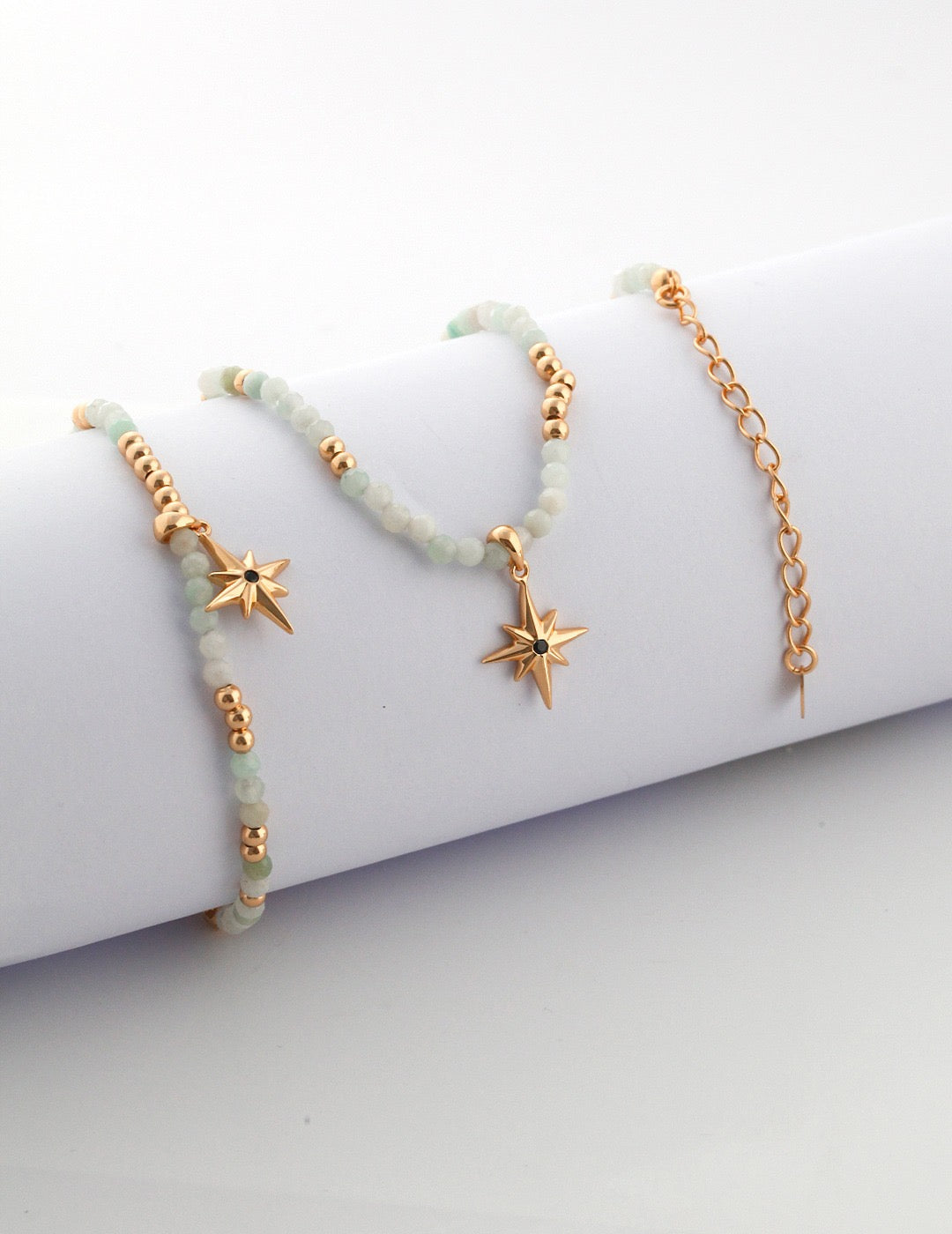 Aurora Star Bracelet | Natural Jade & Star Charm