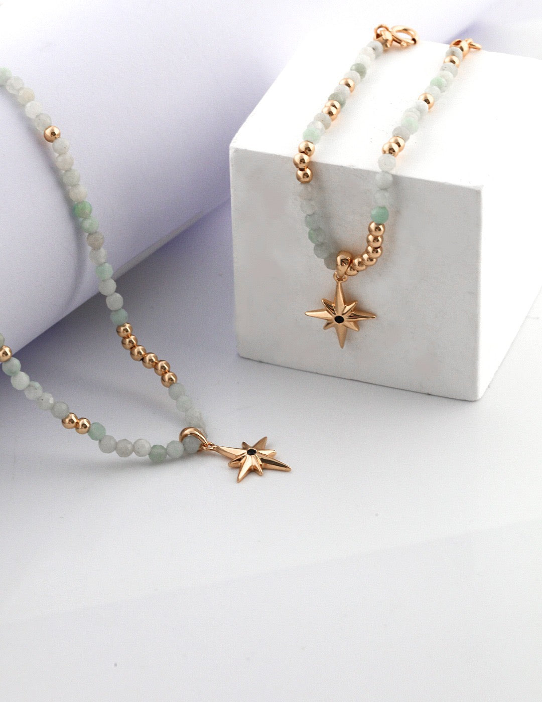 Aurora Star Necklace | Jade & Star Charm