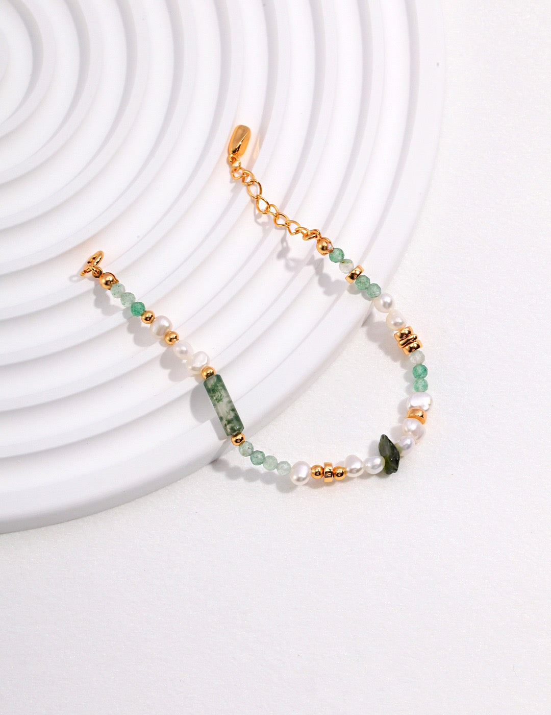 Forest Spirit Bracelet｜Pearls & Aquatic Agate