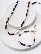 Mystic Ocean Necklace | Pearl & Lapis