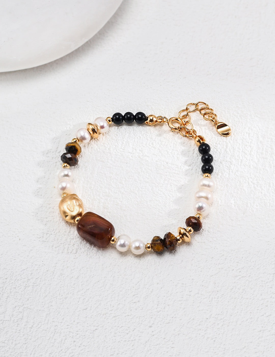 Golden Mist Bracelet｜Pearl & Tiger Eye