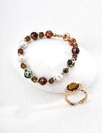 Pulsera Mystic Grove | Perla y cristal iridiscente checo