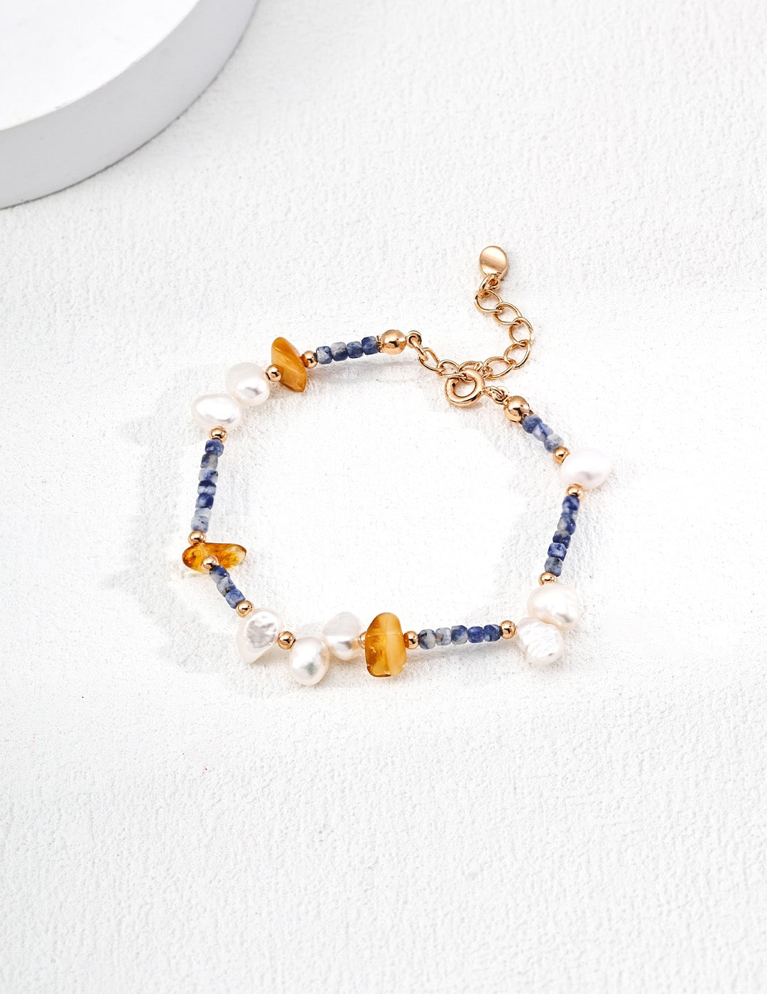 Sunset Ocean Bracelet｜ Beeswax & Pearl