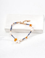 Sunset Ocean Bracelet｜ Beeswax & Pearl