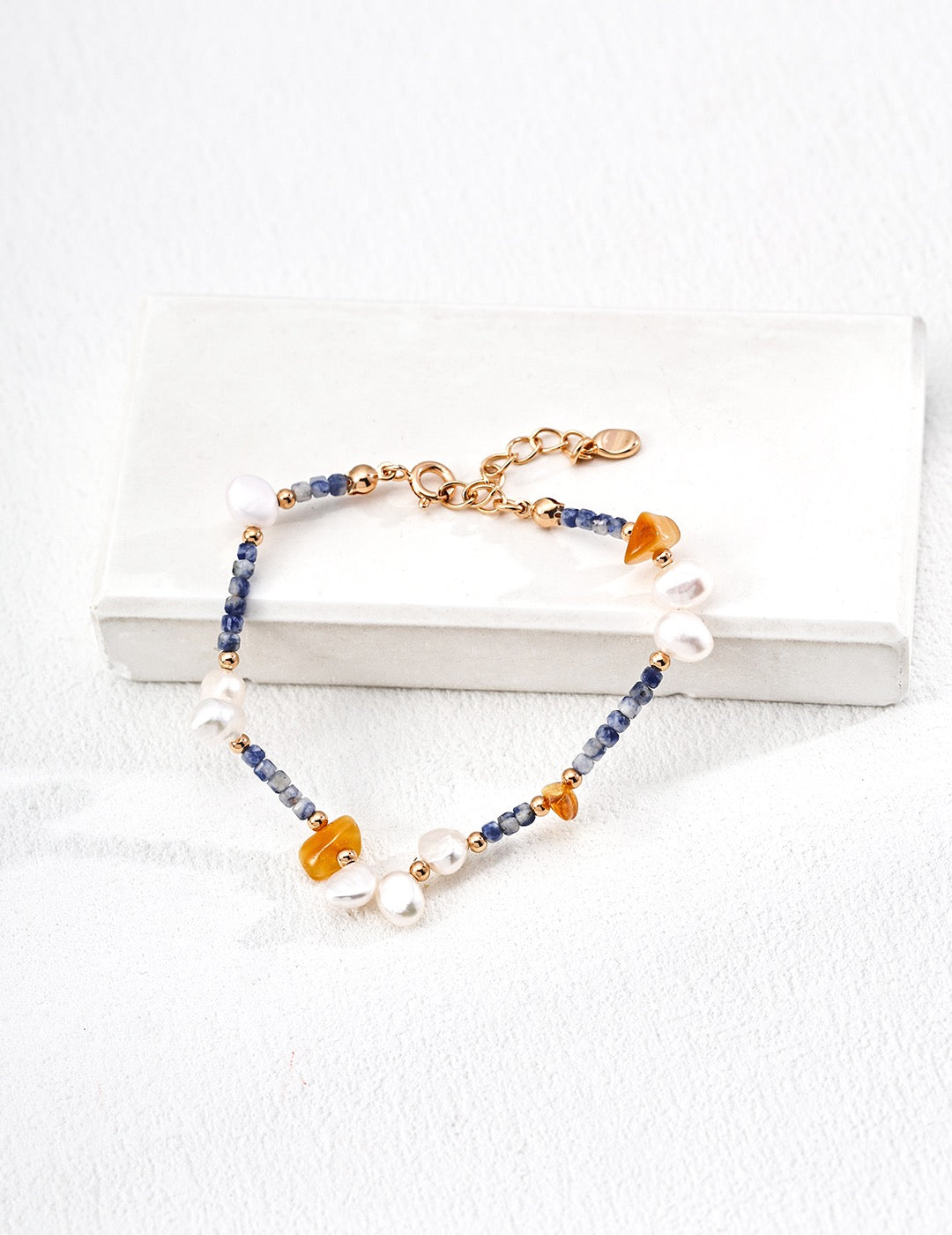 Sunset Ocean Bracelet｜ Beeswax & Pearl