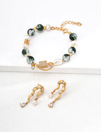 Moss Whisper Bracelet | Pearl & Crystal