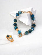 Tranquil Lagoon Bracelet｜ Pearl & Blue copper