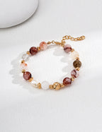 Golden Veil Bracelet | Pearl & Red Hematoid Quartz