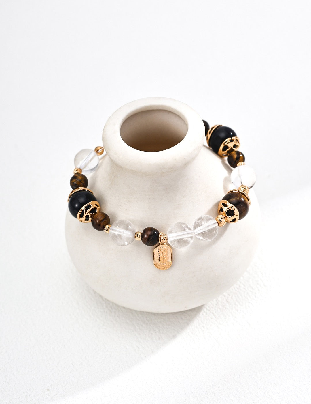 Blissful Guardian Bracelet | Tiger Eye & Black Agate