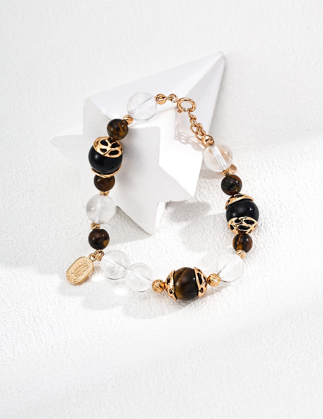 Blissful Guardian Bracelet | Tiger Eye & Black Agate