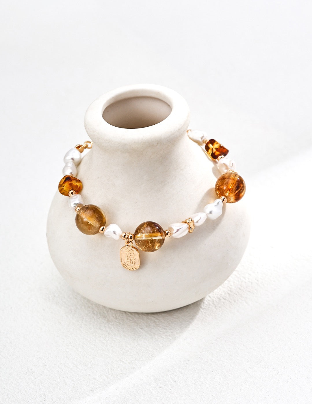 Golden Prosperity Bracelet｜Pearl & Yellow turquoise