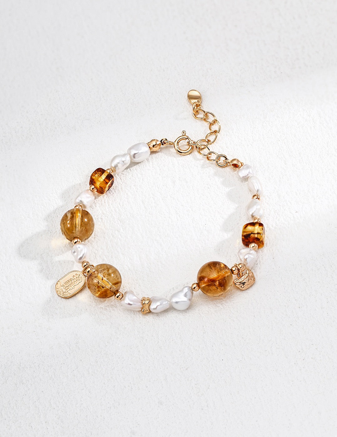 Golden Prosperity Bracelet｜Pearl & Yellow turquoise