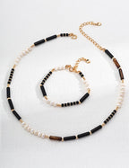 Nightfall Harmony Necklace | Black Agate & Pearl