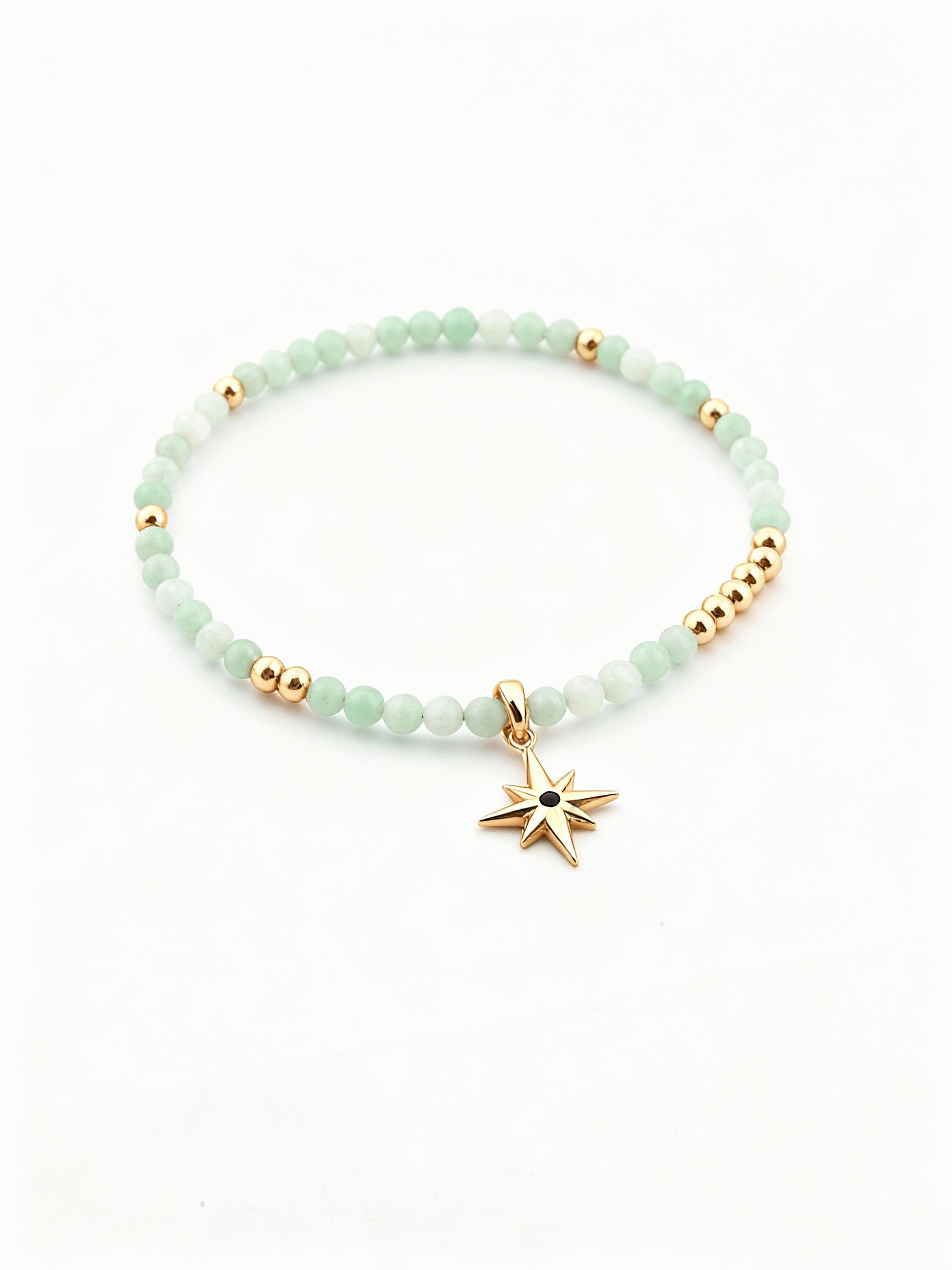 Aurora Star Bracelet | Natural Jade & Star Charm