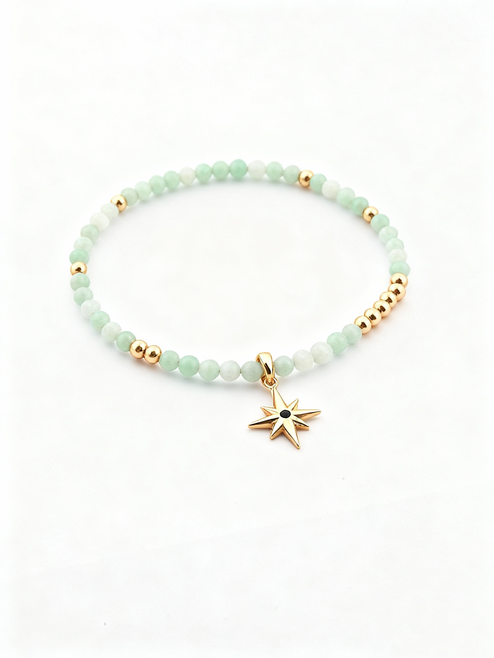 Aurora Star Bracelet | Natural Jade & Star Charm