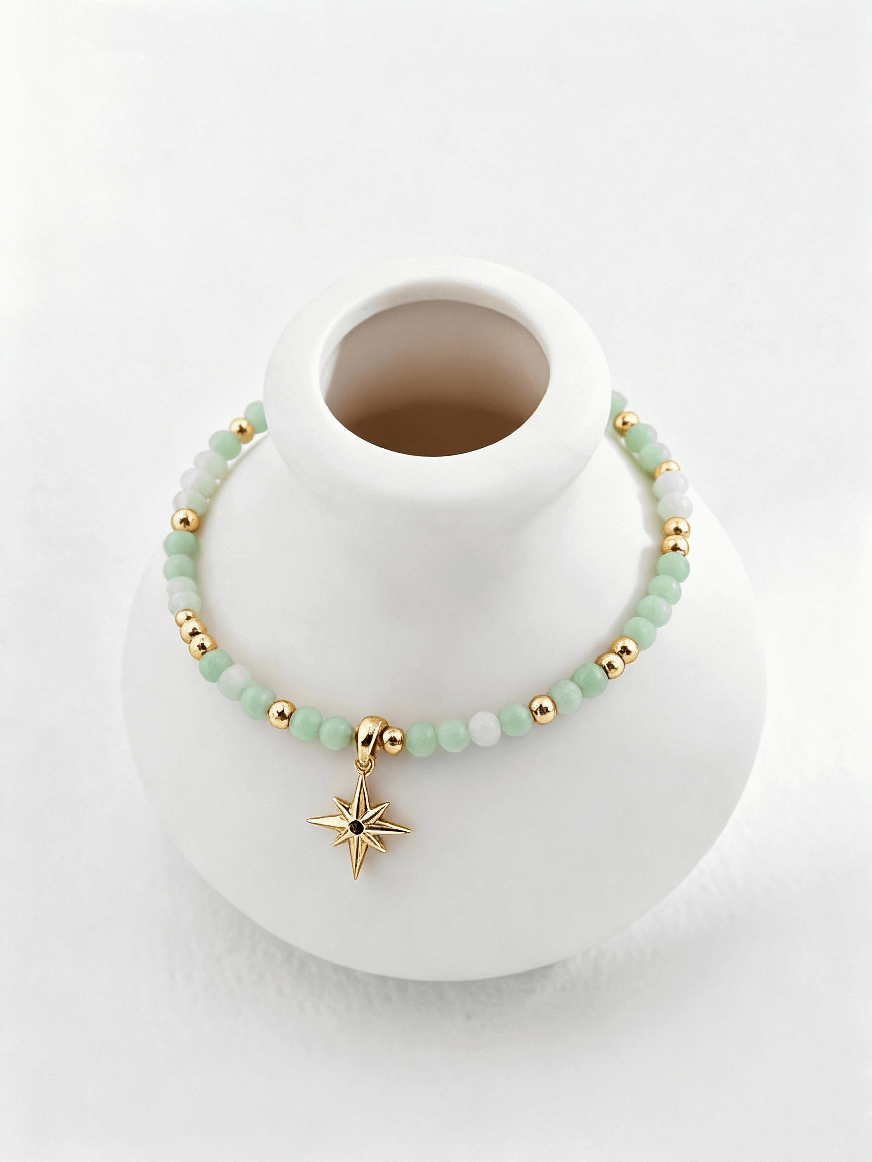 Aurora Star Bracelet | Natural Jade & Star Charm