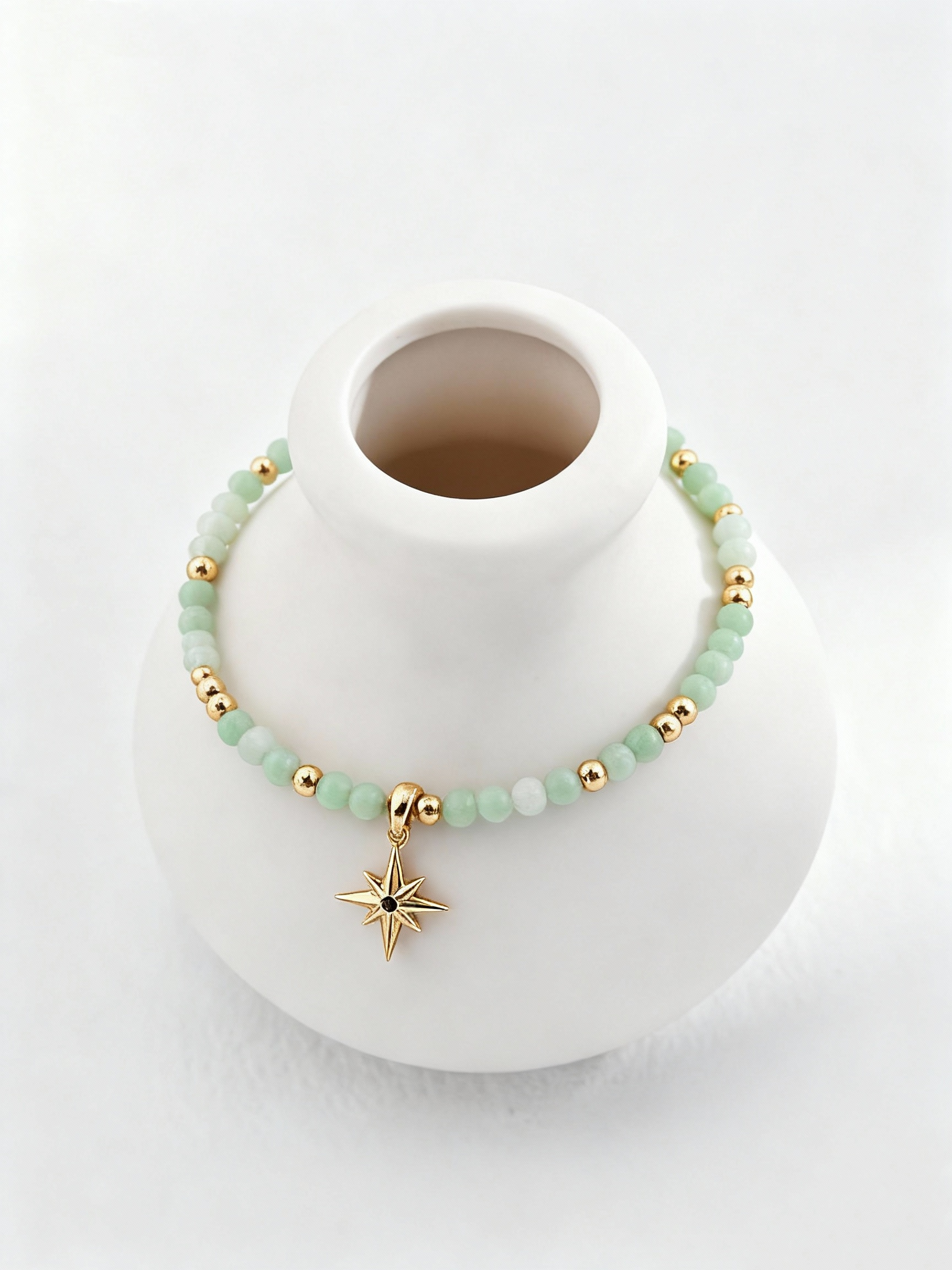 Aurora Star Bracelet | Natural Jade & Star Charm