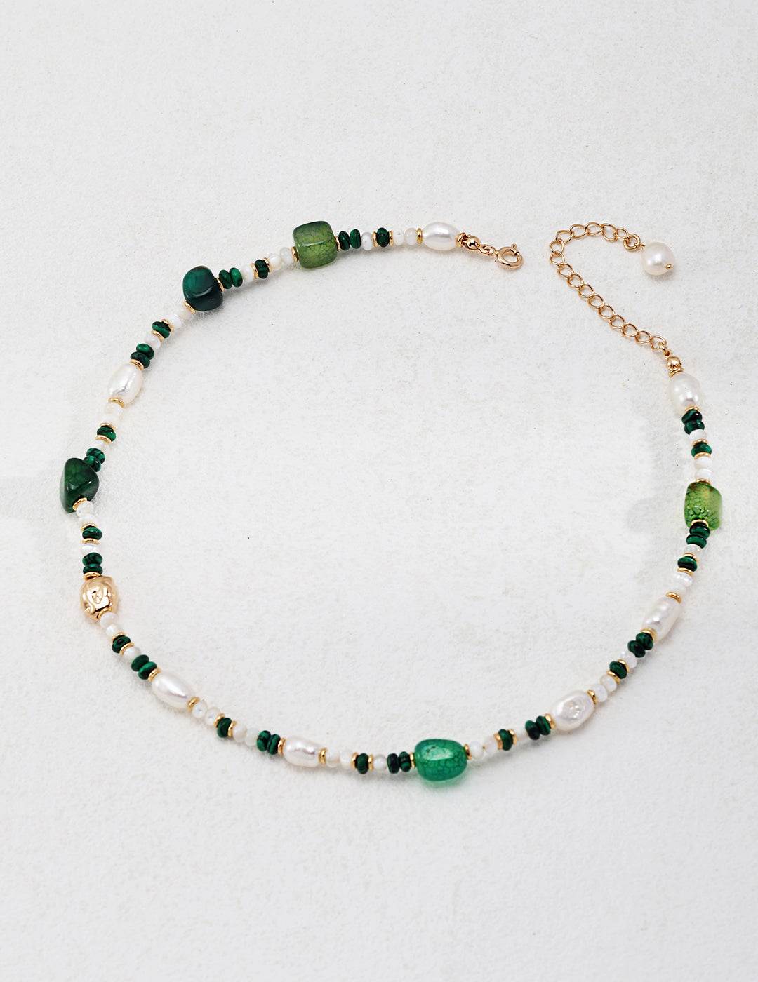 Forest Essence Necklace｜Pearl & Malachite