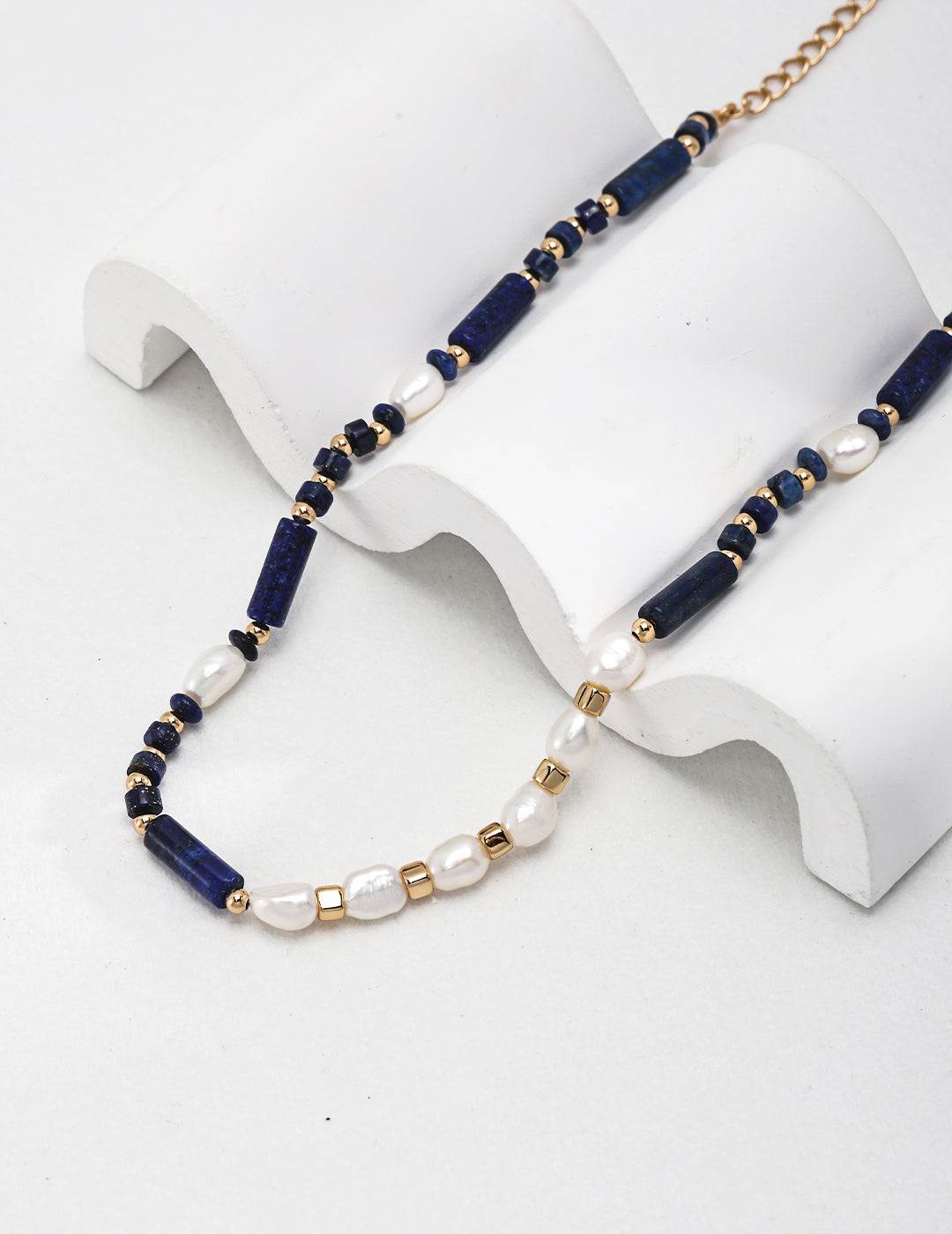 Mystic Ocean Necklace | Pearl & Lapis