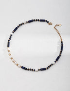 Mystic Ocean Necklace | Pearl & Lapis