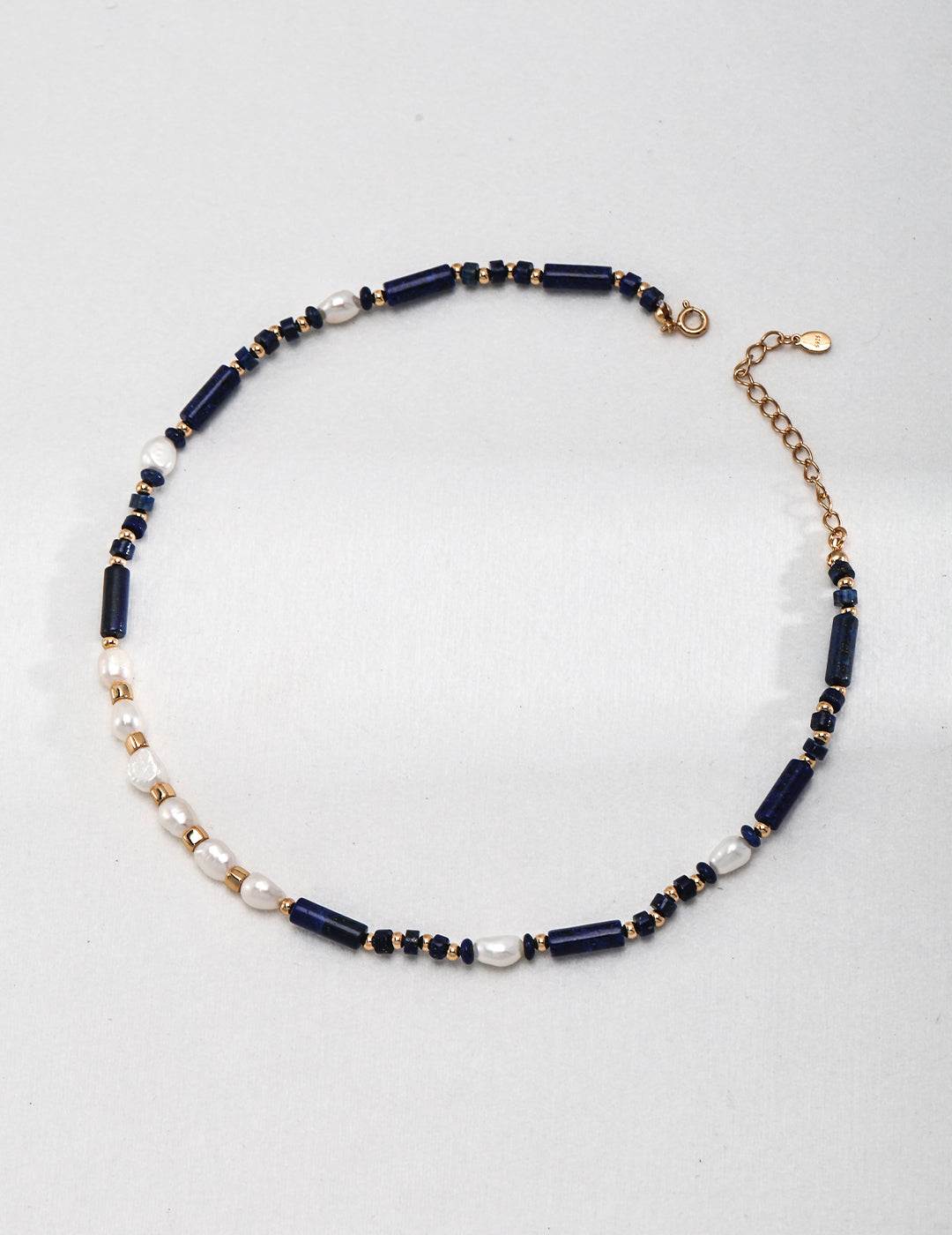 Mystic Ocean Necklace | Pearl & Lapis