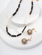 Nightfall Harmony Necklace | Black Agate & Pearl