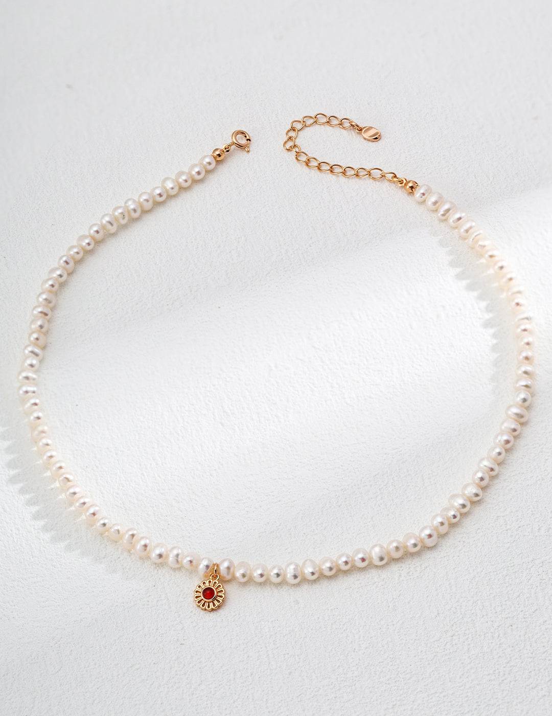 Solar Bloom Necklace | Black or Red Agate