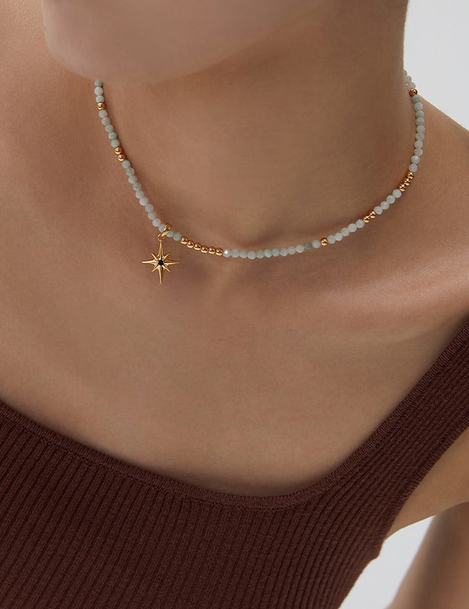 Aurora Star Necklace | Jade & Star Charm