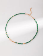 Emerald Sterling Silver Shattered Silver Necklace