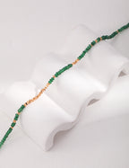 Emerald Sterling Silver Shattered Silver Necklace