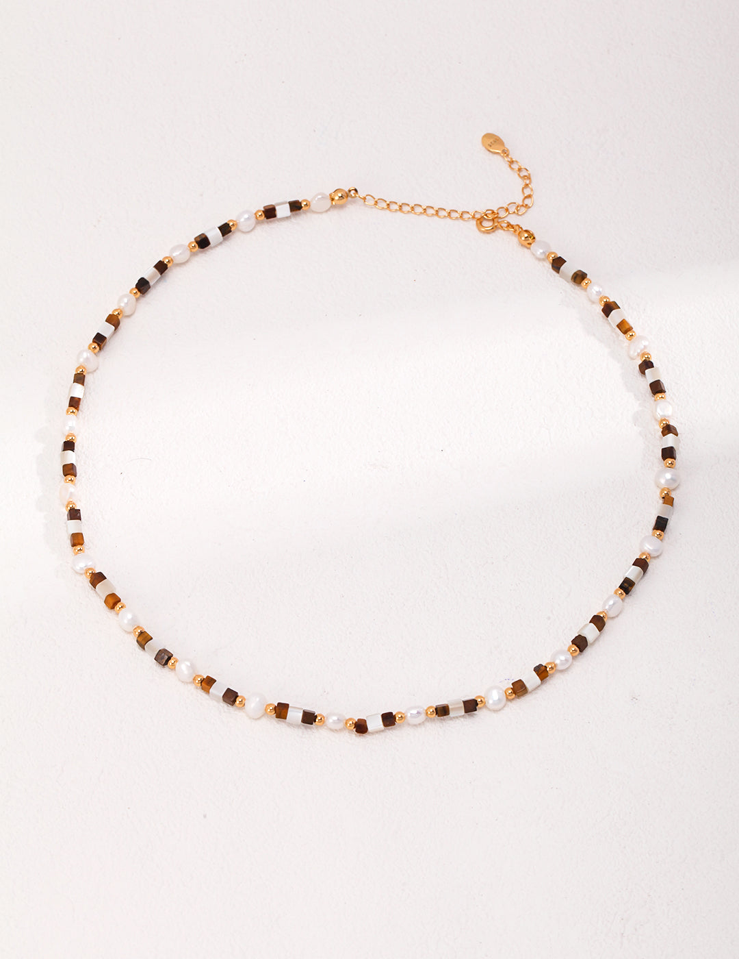 Autumn Glow Necklace｜Pearl & Tiger Eye