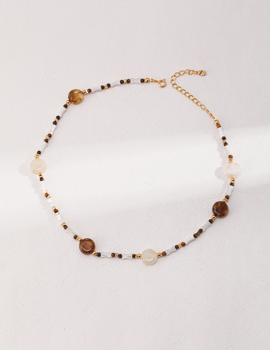 Desert Glow Necklace | Tiger Eye & Shell