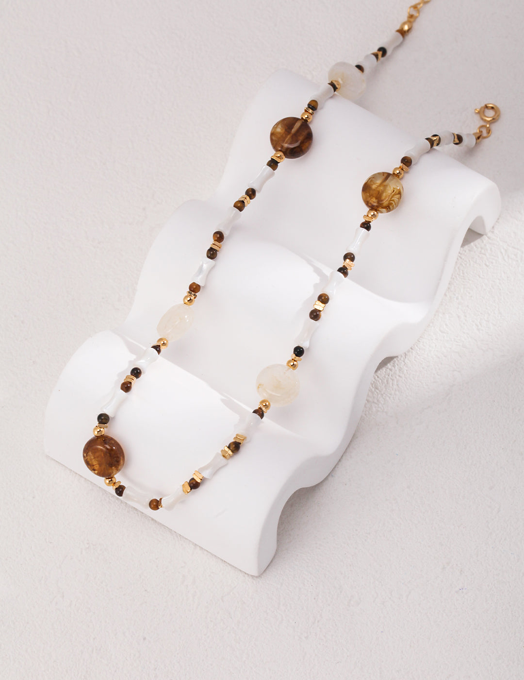 Desert Glow Necklace | Tiger Eye & Shell