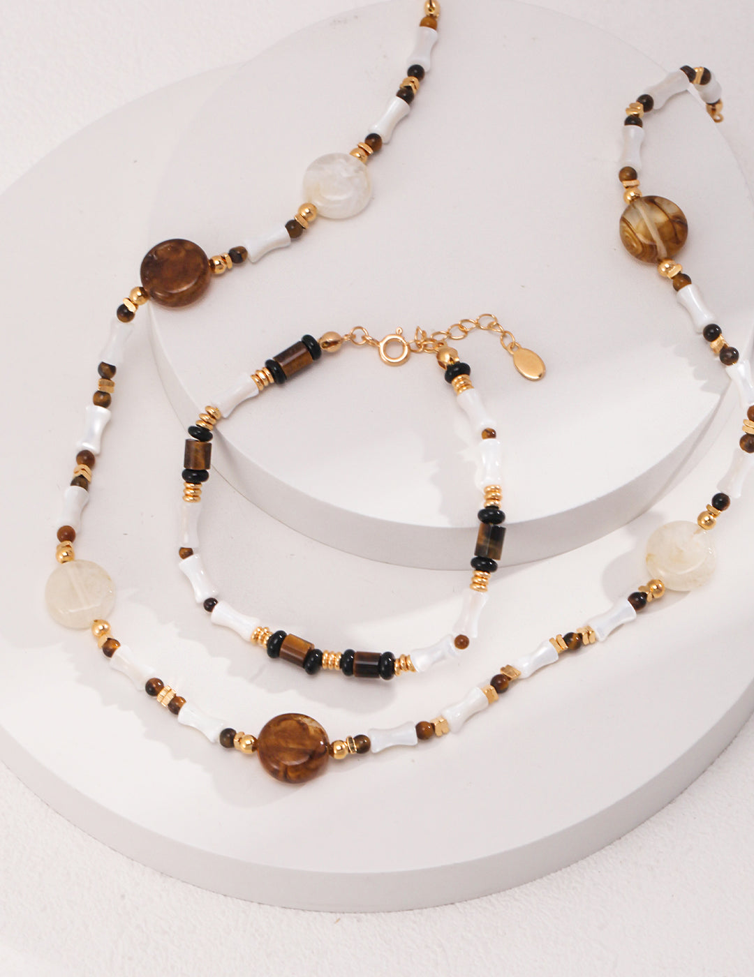 Desert Glow Necklace | Tiger Eye & Shell