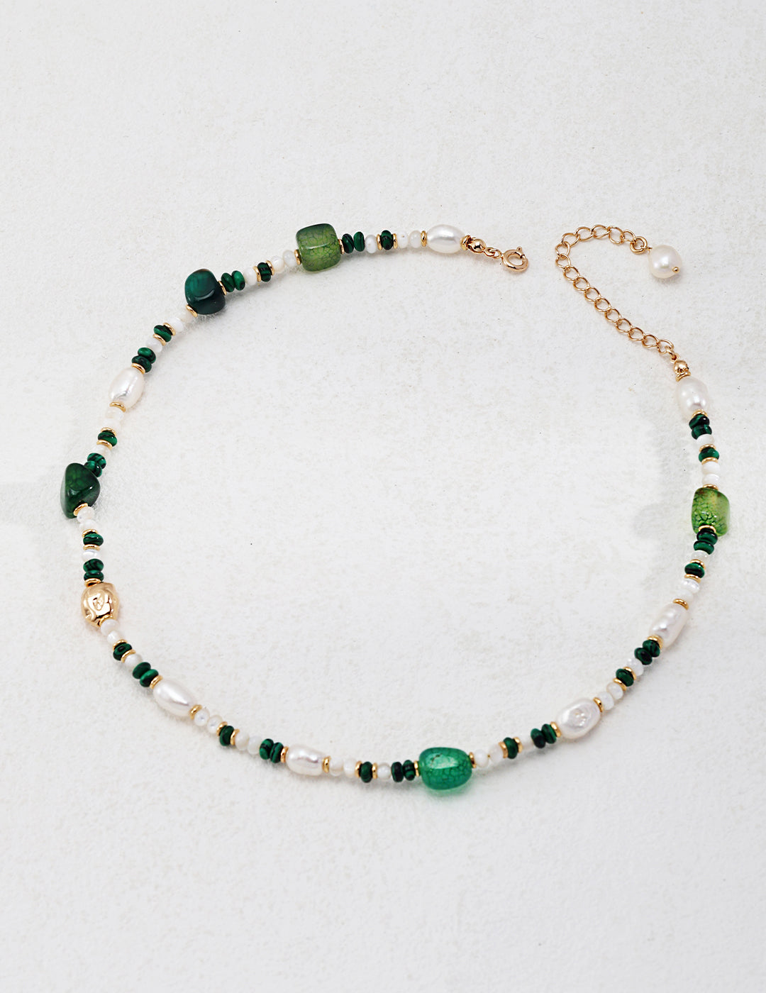 Forest Essence Necklace｜Pearl & Malachite