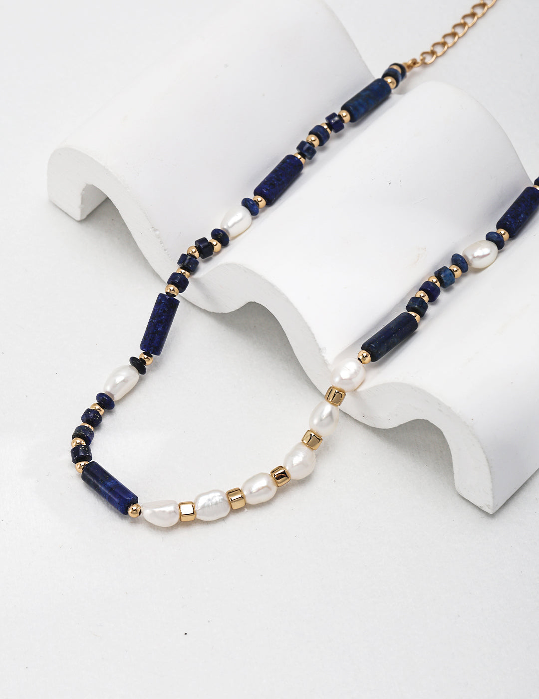 Mystic Ocean Necklace | Pearl & Lapis