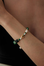 Forest Essence Bracelet｜Pearl & Malachite