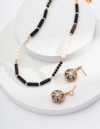 Nightfall Harmony Necklace | Black Agate & Pearl